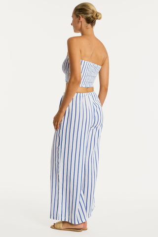 Amalfi Blue Striped Cotton Beach Pants