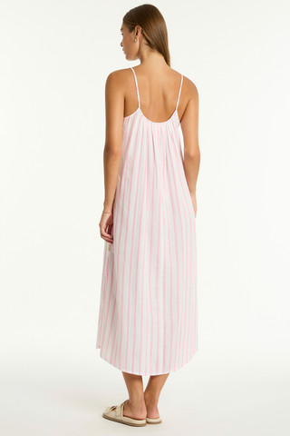 Sea Level Amalfi Pink Cotton Midi Length Beach Dress