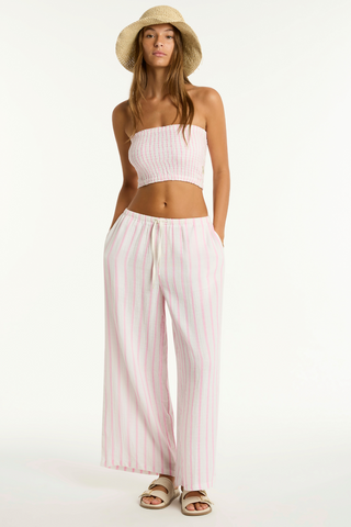 Sea Level Amalfi Pink Cotton Beach Pants - Luxury Resortwear