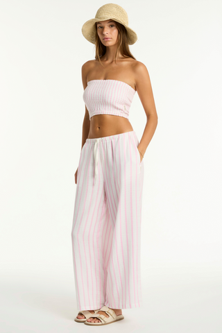 Sea Level Amalfi Pink Cotton Beach Pants - Luxury Resortwear