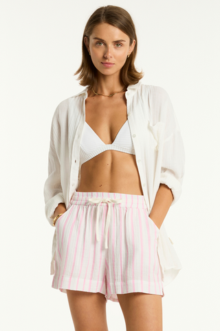 Sea Level Amalfi Pink Cotton Beach Shorts
