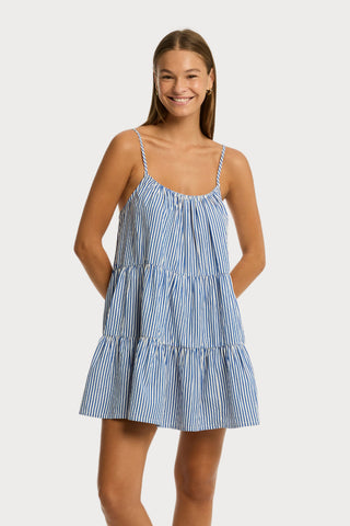 Boathouse Cotton Tie Back Short Sundress, Size M (UK 12)