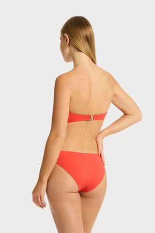 Casa Del Mar Cheeky Bikini Bottom in Flame, Size XS (UK 8)