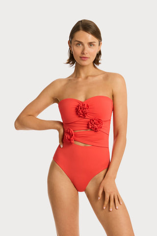 Casa Del Mar Flower Bandeau Swimsuit