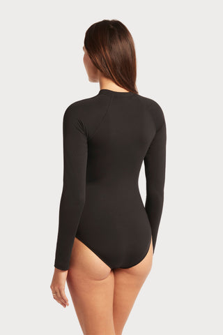 Eco Essentials Black Long Sleeved Swimsuit