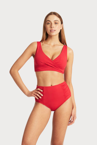 Eco Essentials Red Cross Front Bikini Top