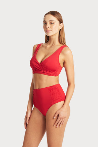 Eco Essentials Red High Waist Bikini Bottom