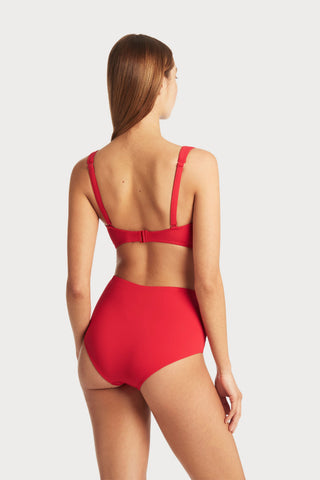 Eco Essentials Red High Waist Bikini Bottom