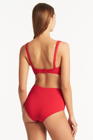 Sea Level Eco Essentials High Waist Bikini Bottom Red