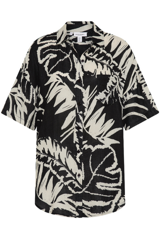 Sea Level Jungle Book Aloha Cotton Short Sleeve Shirt Black