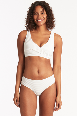 Sea Level Spinnaker Mid Bikini Bottom White