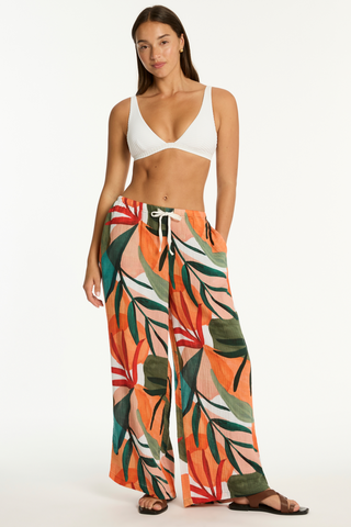 Sea Level Tropaluxe Cotton Beach Pants Khaki