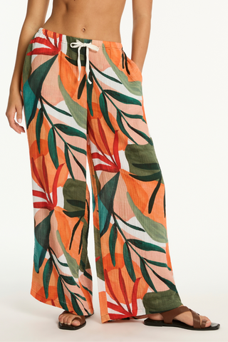 Sea Level Tropaluxe Cotton Beach Pants Khaki