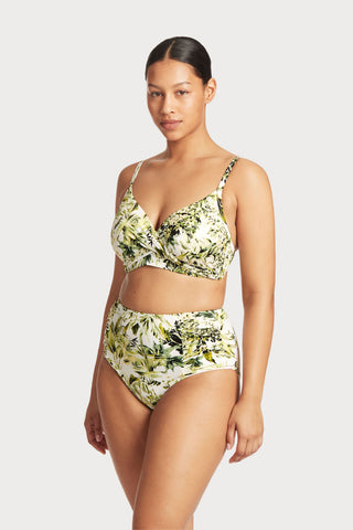 Tropica High Waist Gathered Side Bikini Bottom, Size M (UK 12)