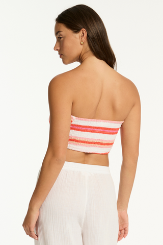 Sea Level West Coast Scarf Crop Beach Top Coral