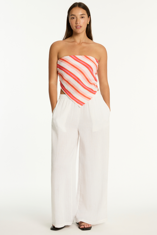 Sea Level West Coast Scarf Crop Beach Top Coral