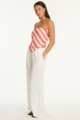 Sea Level West Coast Scarf Crop Beach Top Coral