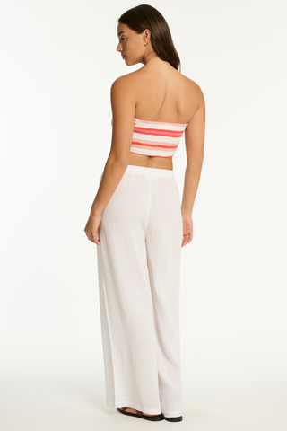 Sea Level West Coast Scarf Crop Beach Top Coral