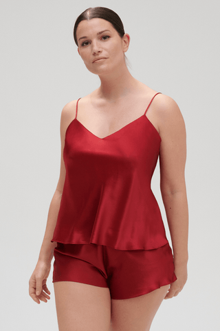 Simone Pérèle Dream Silk Camisole Tanga Red