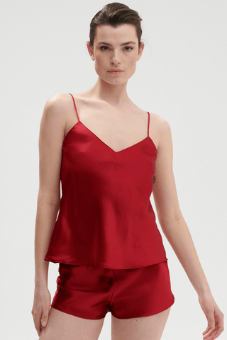 Simone Pérèle Dream Silk Camisole Tanga Red