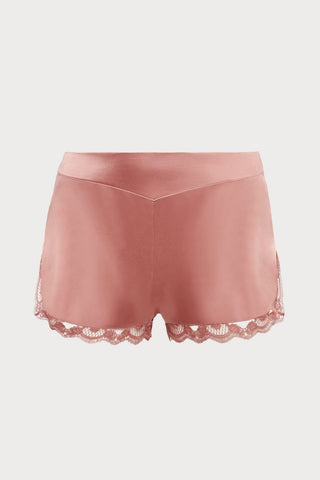 Love Me Pink Silk & Embroidery Shorts