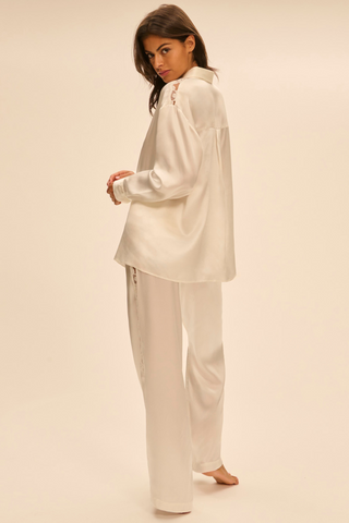 Simone Pérèle Love Me Natural Silk & Embrodiery Pyjama Shirt