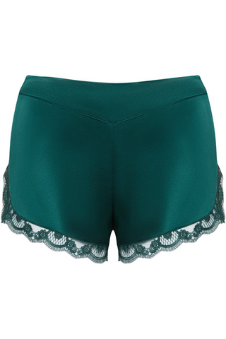 Simone Pérèle Love Me Emerald Silk & Embrodiery Pyjama Shorts