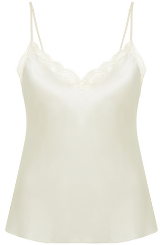 Simone Pérèle Love Me Natural Silk & Embrodiery Top - Ivory Silk Camisole