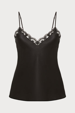 Love Me Black Silk & Embroidery Top