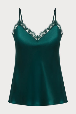 Love Me Emerald Silk & Embroidery Top