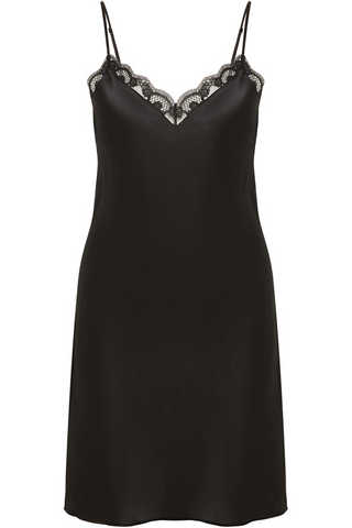 Simone Pérèle Love Me Black Silk & Embroidery Nightdress - Silk Loungewear