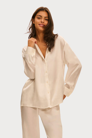 Simone Pérèle Love Me Natural Silk & Embroidery Pyjama Shirt