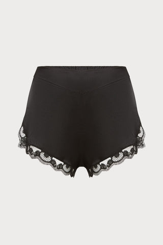 Love Me Black Silk & Embroidery Shorts