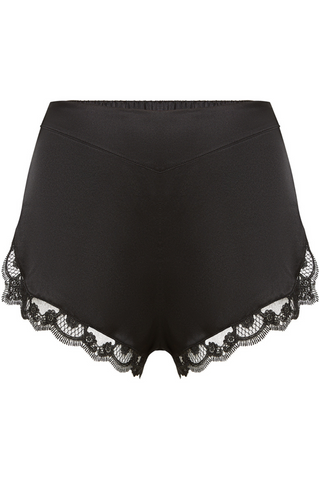 Simone Pérèle Black Silk & Embroidery Shorts - Silk Pyjama Bottoms