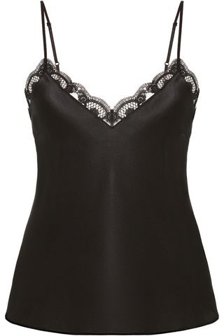 Simone Pérèle Love Me Black Silk & Embroidery Top - Black Silk Camisole