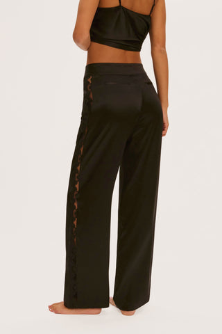 Simone Pérèle Love Me Black Silk & Embroidery Trousers