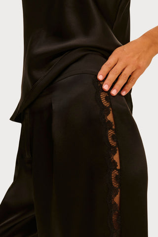 Simone Pérèle Love Me Black Silk & Embroidery Trousers