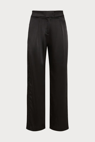 Love Me Black Silk & Embroidery Trousers