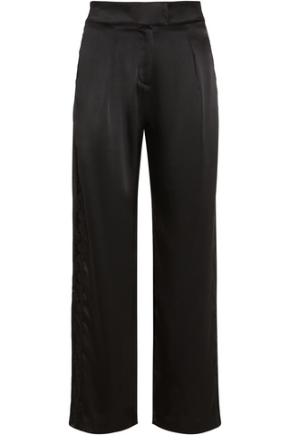 Simone Pérèle Love Me Black Silk & Embroidery Trousers