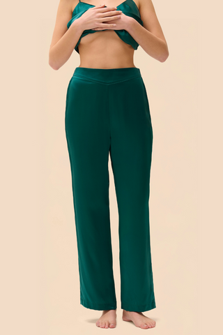 Simone Pérèle Love Me Emerald Silk Trousers - Silk Pyjama Bottoms