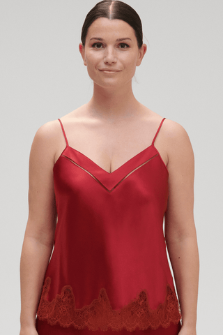 Simone Pérèle Nocturne Silk Camisole Tanga Red