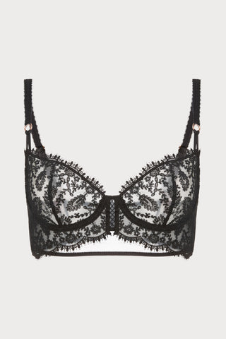 Précieuse Black Half-Cup Bra