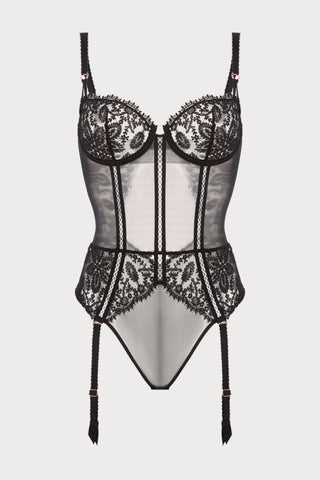 Précieuse Black Bodysuit, Size 4 (UK 14-16)