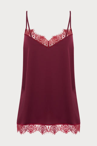 Satin Secrets Spinel Red Camisole