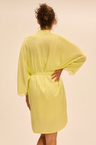 Simone Pérèle Satin Secrets Yellow Kimono - Luxury Nightwear