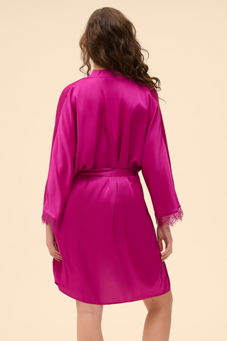 Simone Pérèle Satin Secrets Pink Kimono - Luxury Nightwear