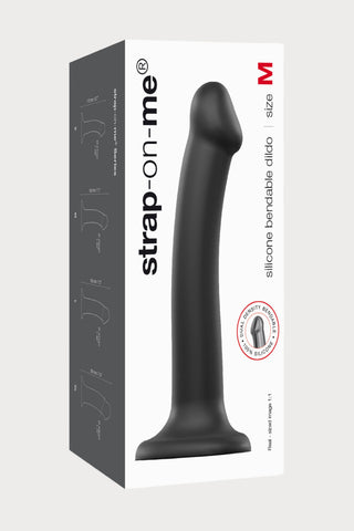 Black Double Density Bendable Dildo Medium