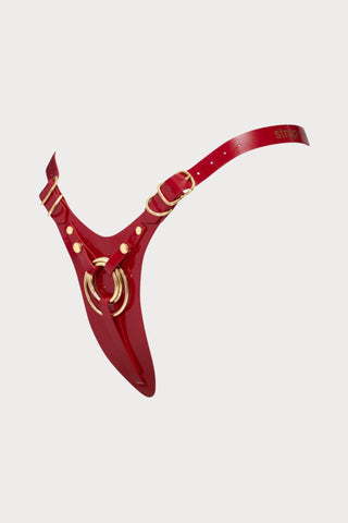 Fabulous Glossy Red Leatherette Harness