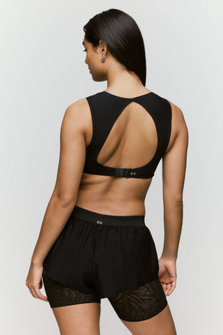 Tomorrowland x Sarda Greta Black Sleeveless Crop Top
