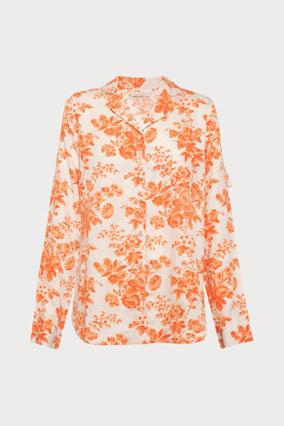 Wilda Long Sleeve Pyjama Shirt Orange